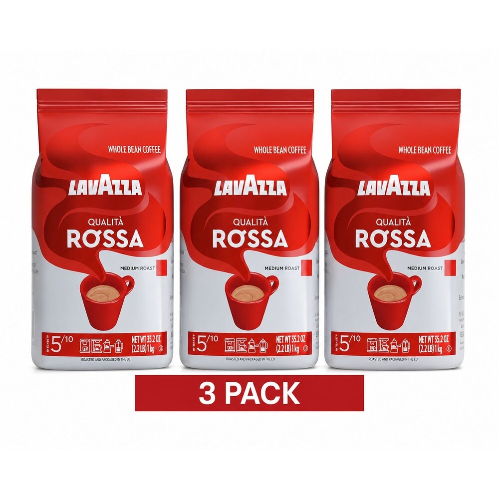 Lavazza Qualità Rossa Whole Bean Coffee 2.2 lb Bags Medium Roast 3 Pack 11/27